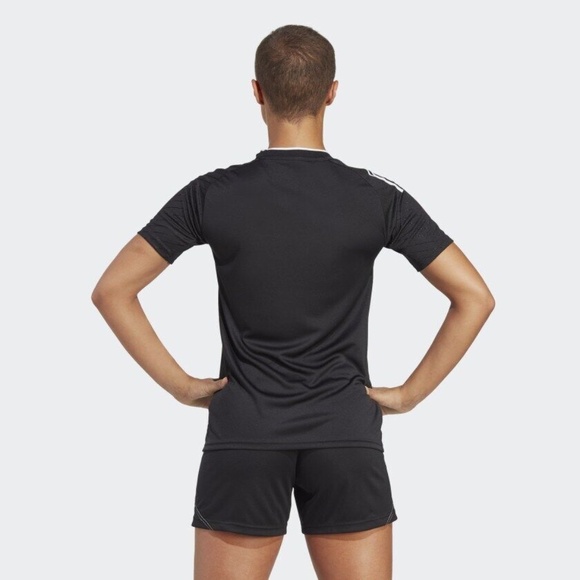 NWT adidas Women's Campeon 23  Soccer Jersey Size Medium Black 3 Stripes New - Picture 4 of 10